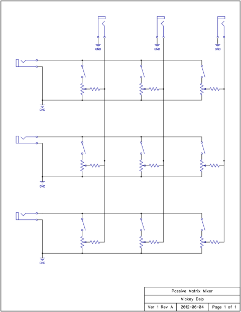 Passive Matrix Mixer Schematic Passive Matrix Mixer Schematic