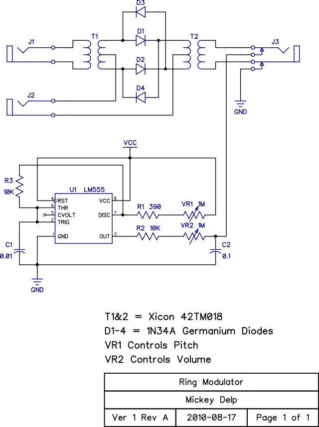Ring Modulator Schematic Ring Modulator Schematic